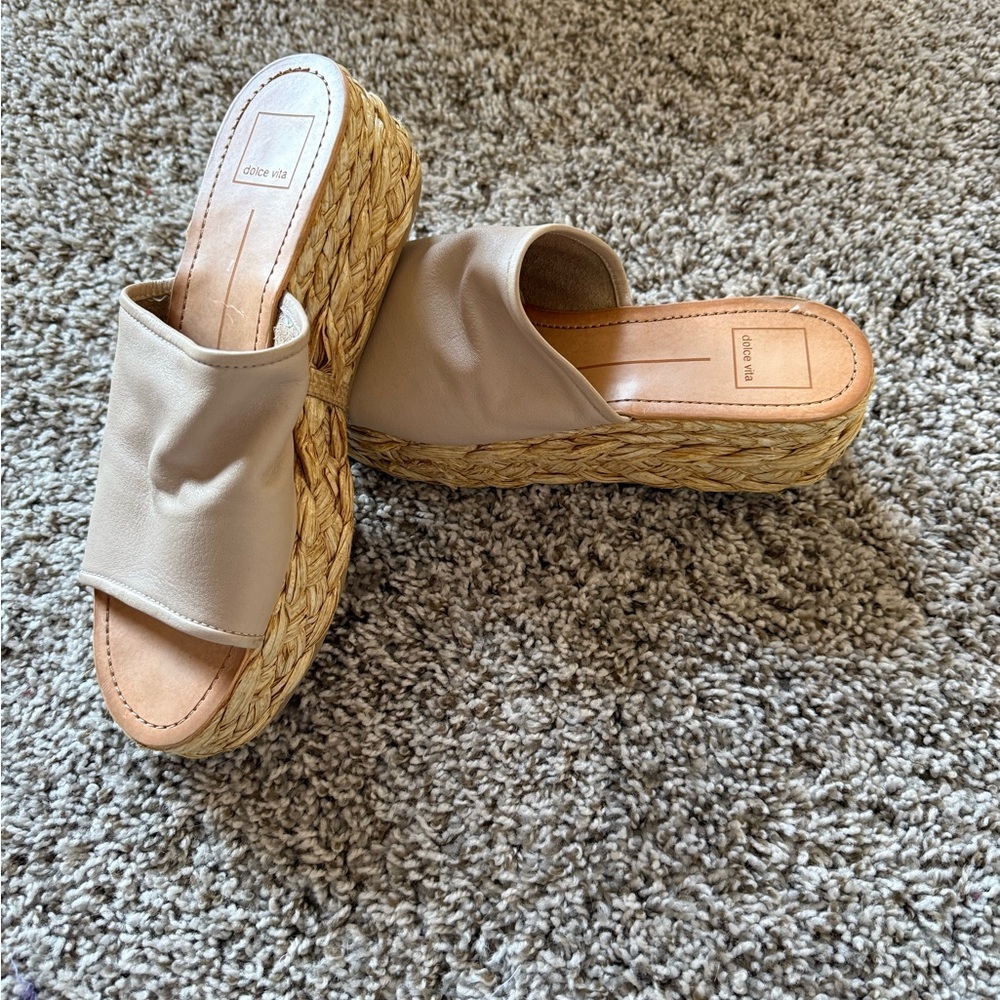 Dolce Vita Cream Espadrille Slides